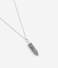 Colar em Metal com Pingente de Pedra