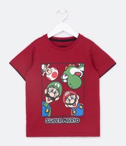 Camiseta Infantil com Estampa Super Mario Nintendo - Tam 3 a 10