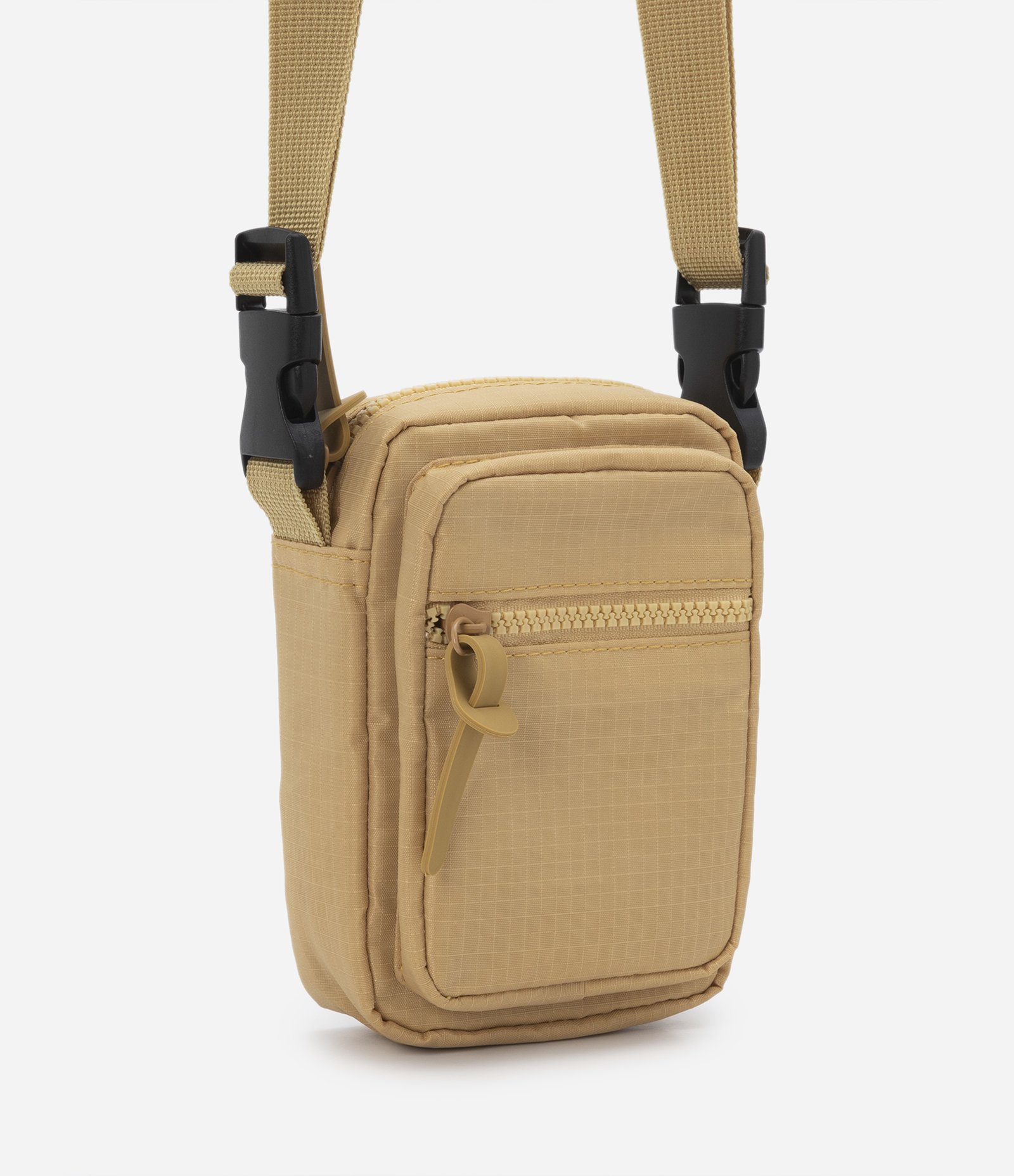 Bolsa Mini Bag com Bolso Frontal e Alça por Engate Marrom Claro 1