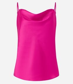 Blusa de Alcinha em Cetim com Decote Degagê