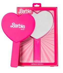 Espelho Portátil em Formato de Coração Barbie