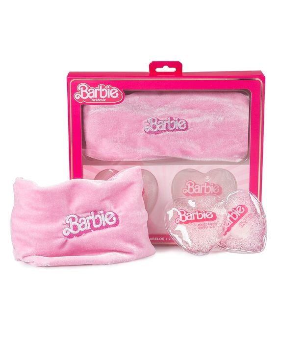 Kit com 1 Faixa para Cabelos +  2 Máscaras de Gel para Olhos Barbie KIT 2