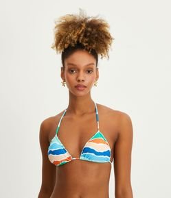 Biquíni Top Cortininha em Poliamida com Estampa Orla