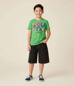 Camiseta Infantil com Estampa Super Mario - Tam 3 a 10 anos