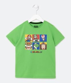 Camiseta Infantil com Estampa Super Mario - Tam 3 a 10 anos