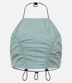 Top Parachute em Sarja com Transpasse nas Costas