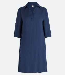 Vestido Curto em Viscose com Manga 3/4