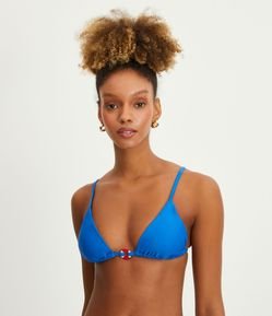 Biquíni Top Cortininha em Poliamida com Detalhe Boia Frontal