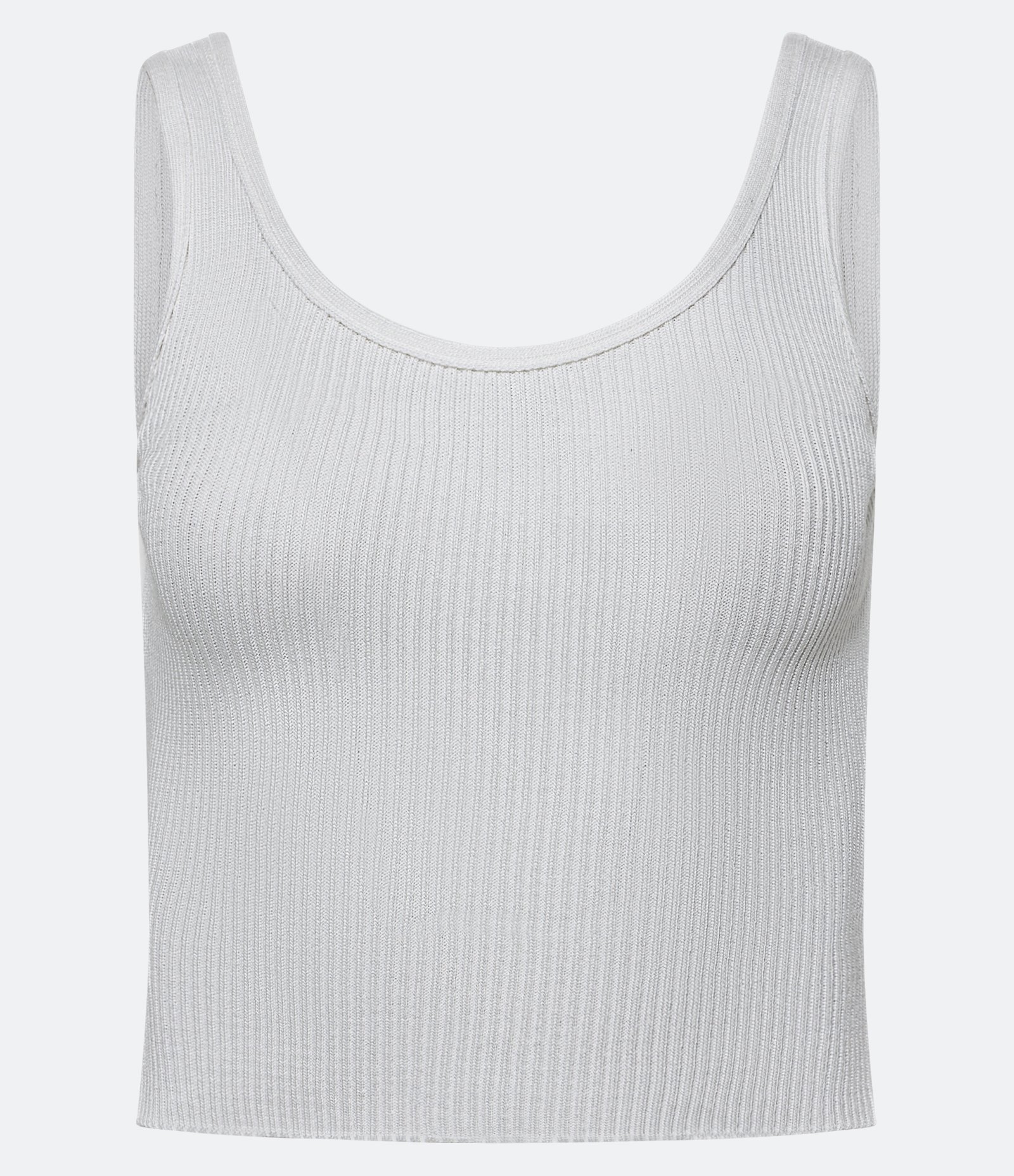 Blusa Regata em Tricô com Textura e Decote U Branco 5