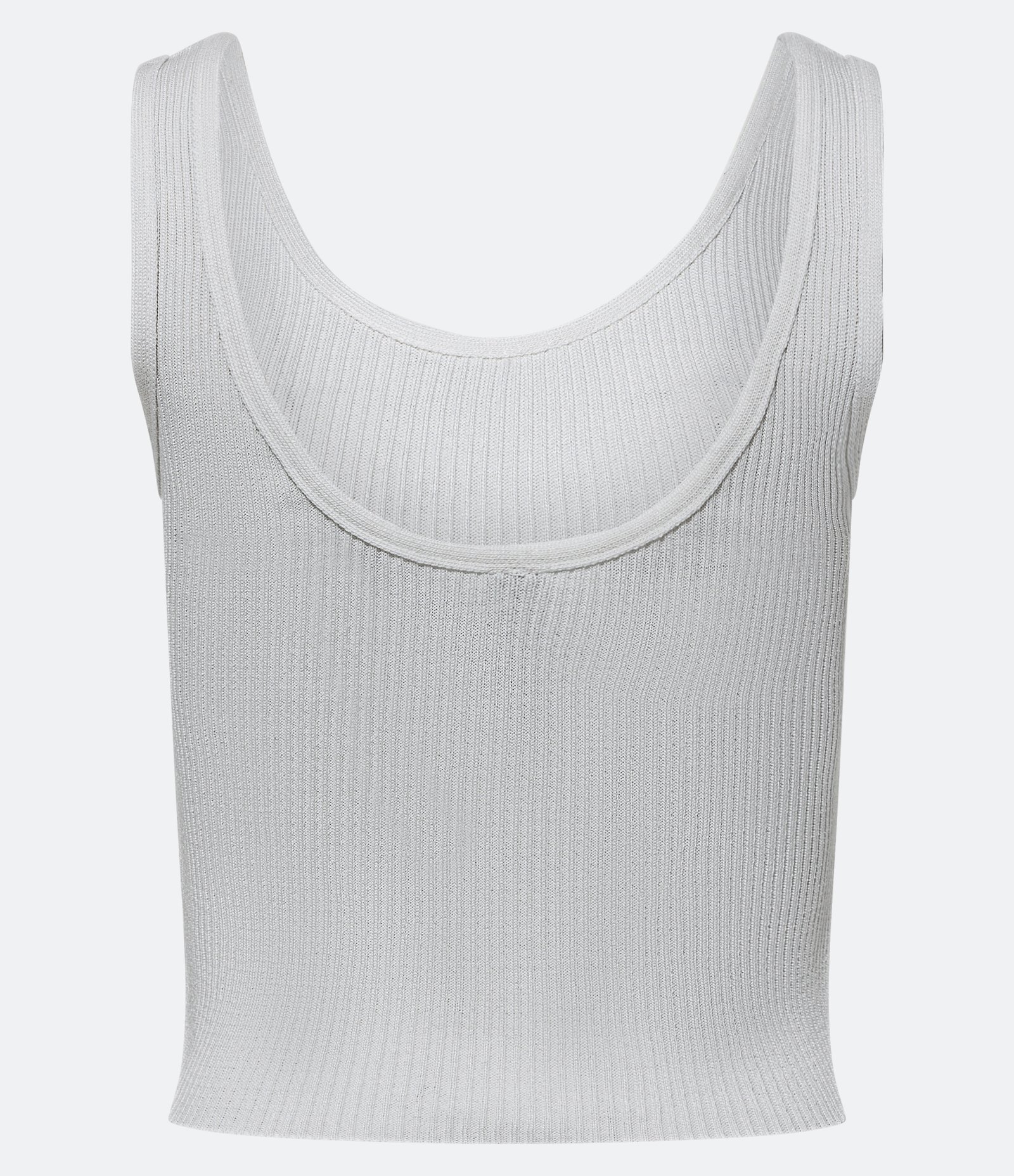 Blusa Regata em Tricô com Textura e Decote U Branco 7