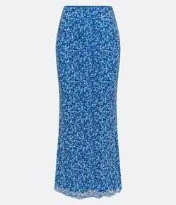Saia New Midi em Tule com Estampa Floral Liberty