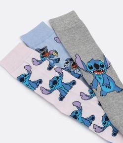 Kit 03 Meias Cano Alto com Estampa do Stitch