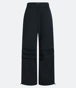 Calça Parachute em Alfaiataria com Recortes e Regulador na Barra