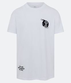 Camiseta Relaxed em Algodão com Estampa Bola 8