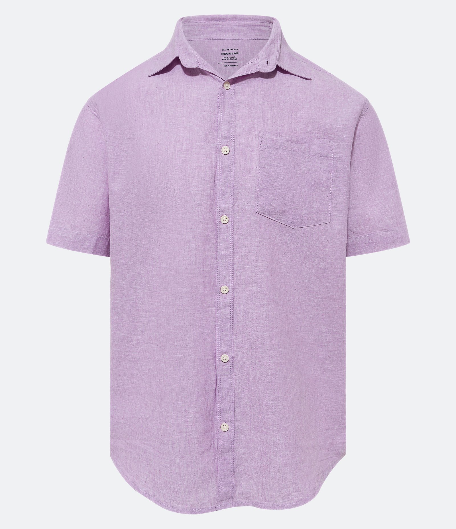 Camisa Comfort Básica em Linho com Bolso Frontal 6