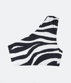 Biquíni Top Ombro Só em Poliamida com Detalhe Franzido no Ombro