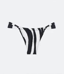 Biquíni Calcinha Cortininha com Estampa Listrada