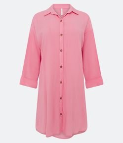 Saída de Praia Camisa em Viscose com Botões