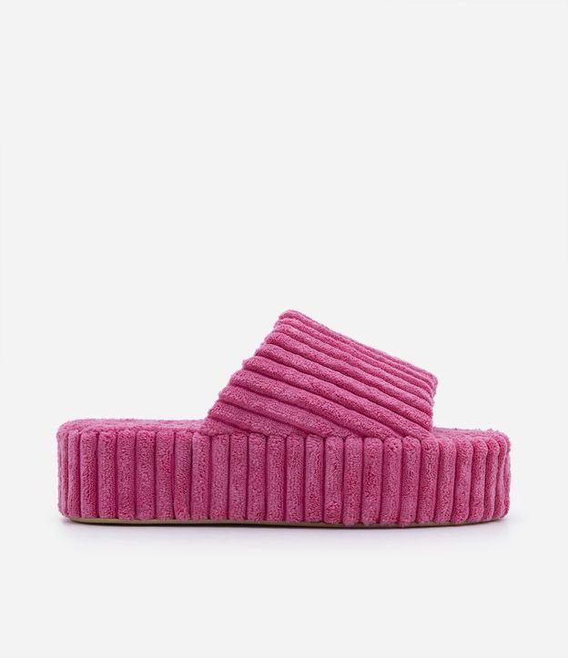 Pantufa Plataforma Aberta com Textura Canelada e Plataforma