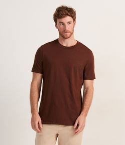 Camiseta Regular com Estampa de Lettering em Círculo