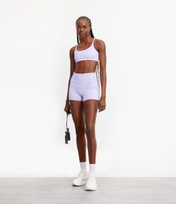 Bermuda Crossfiteira Esportivo em Poliamida com Bolsinhos Sobrepostos