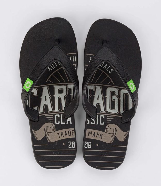 Chinelo de Tiras Dakar com Estampa Authentic Sandals Cartago Preto 3