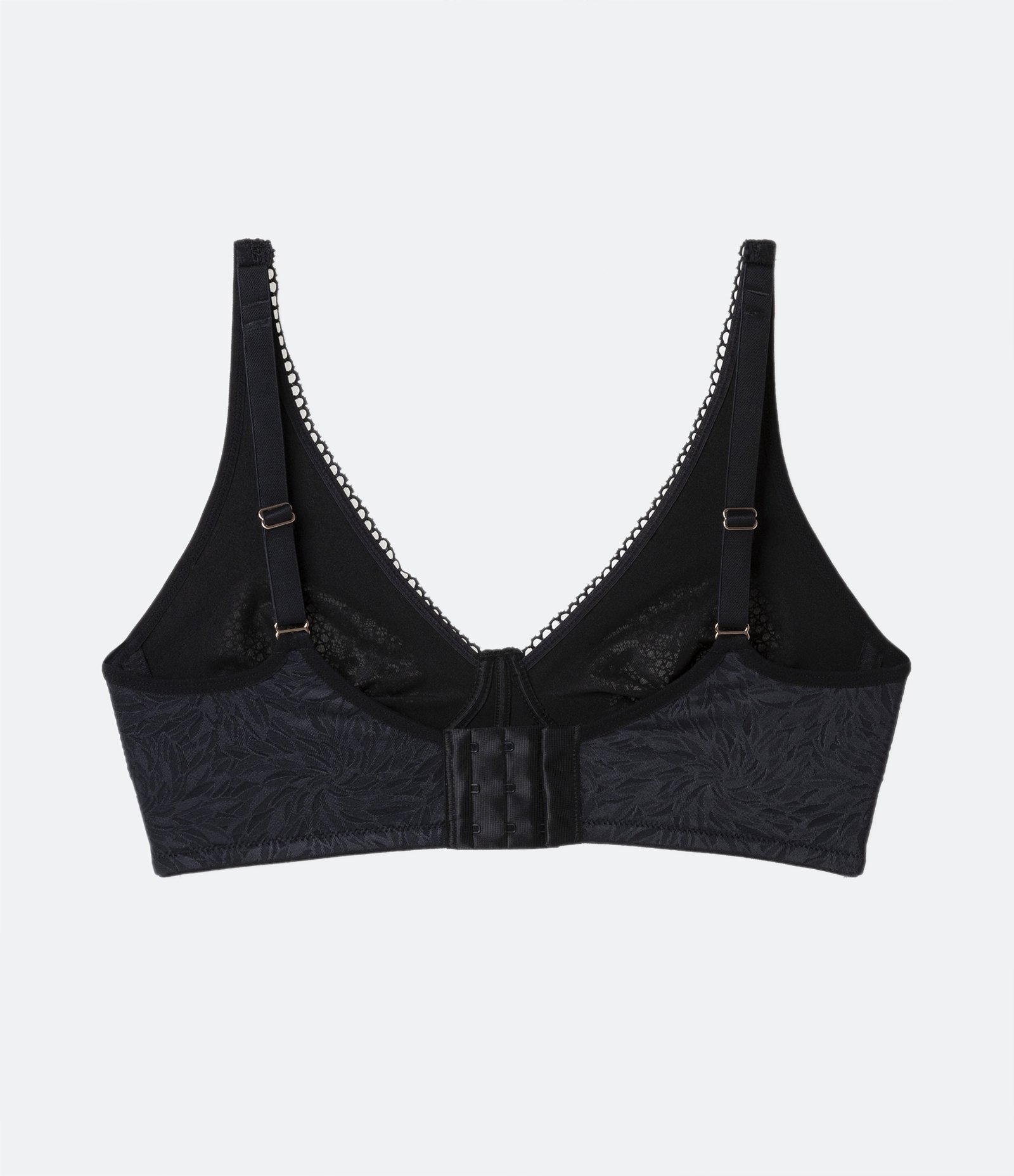 Sutiã sem Bojo sem Aro em Microfibra com Decote V e Textura Triumph Preto 5