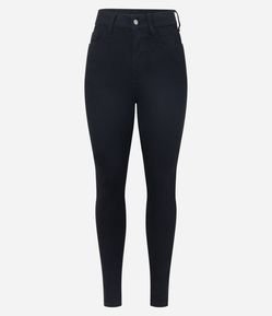Calça Skinny Cintura Alta em Sarja com Bolsos