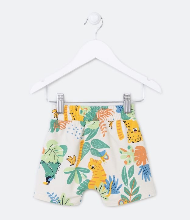 Bermuda Infantil con Estampa de Follaje y Animalito - Talle 0 a 18 meses Beige 2