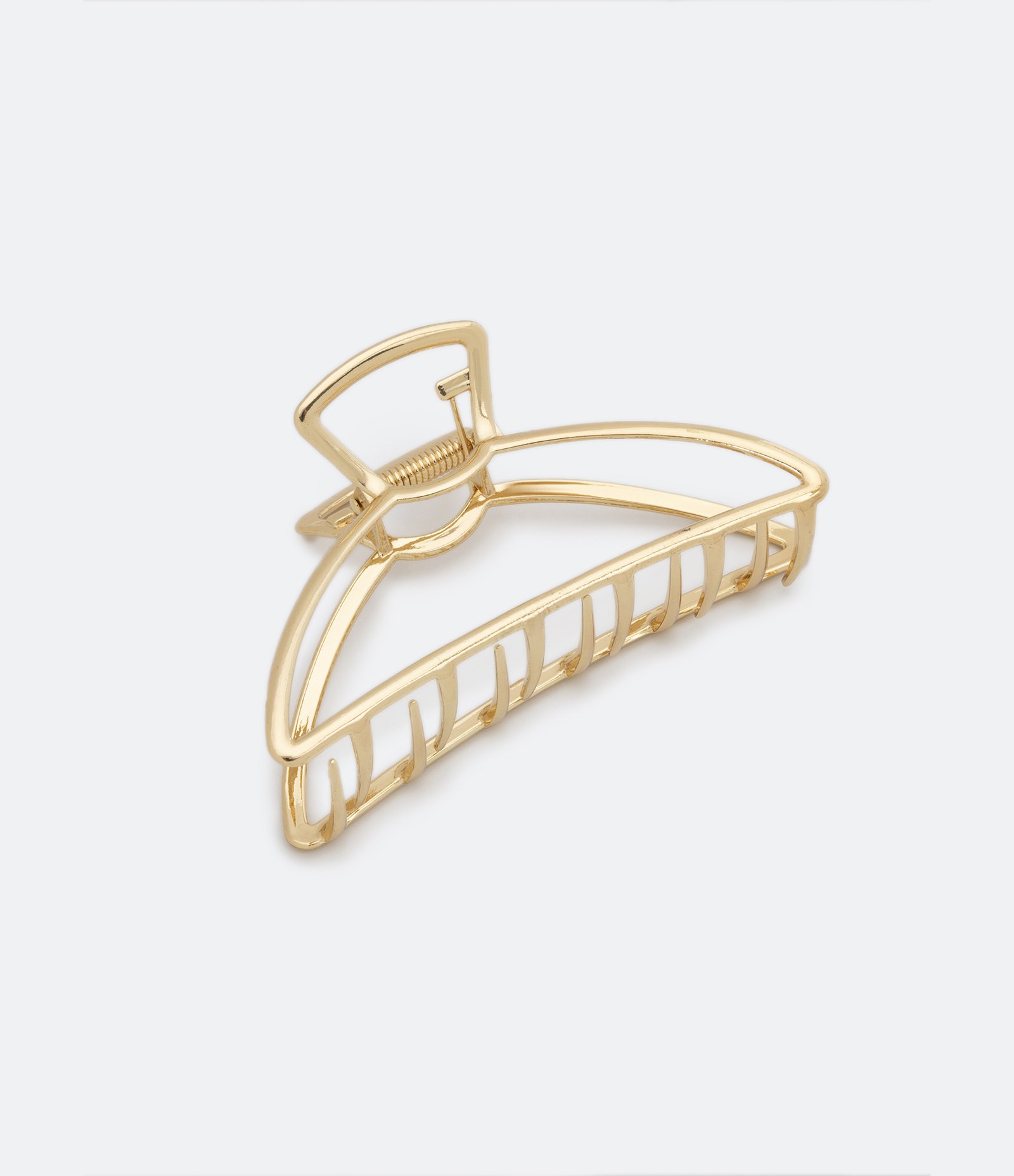 Piranha de Cabelo Meia Lua em Metal Dourado 2