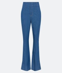 Calça Bootcut Jeans com Fenda na Barra
