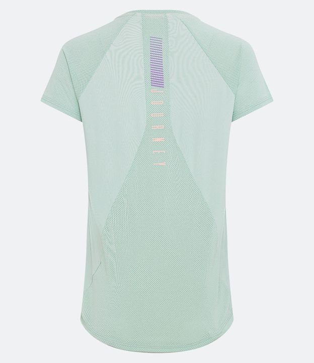 Camiseta Esportiva em Poliamida com Detalhe nas Costas e Estampa Lettering Verde Água 8
