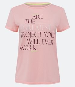 Camiseta Esportiva em Crepe com Estampa Lettering Trust Your Process