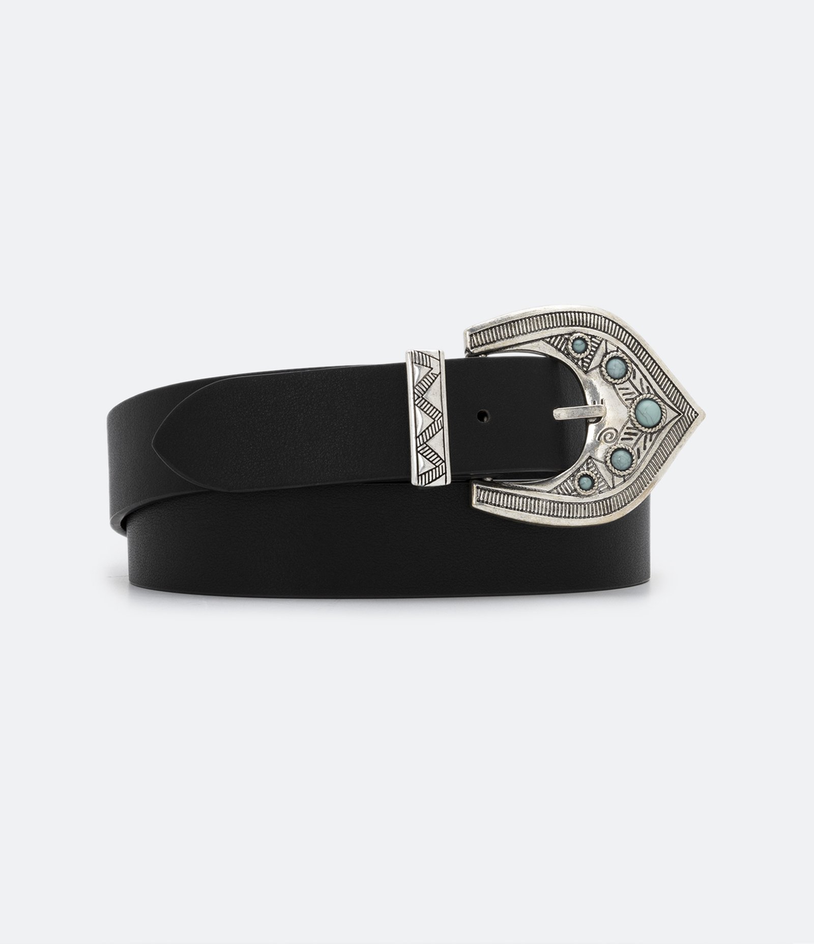 Cinto Western com Fivela Detalhada Preto 2