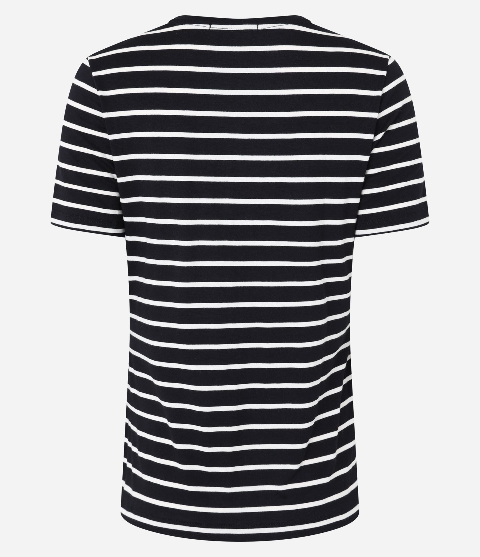 Blusa Listrada em Viscose com Decote V Preto 6