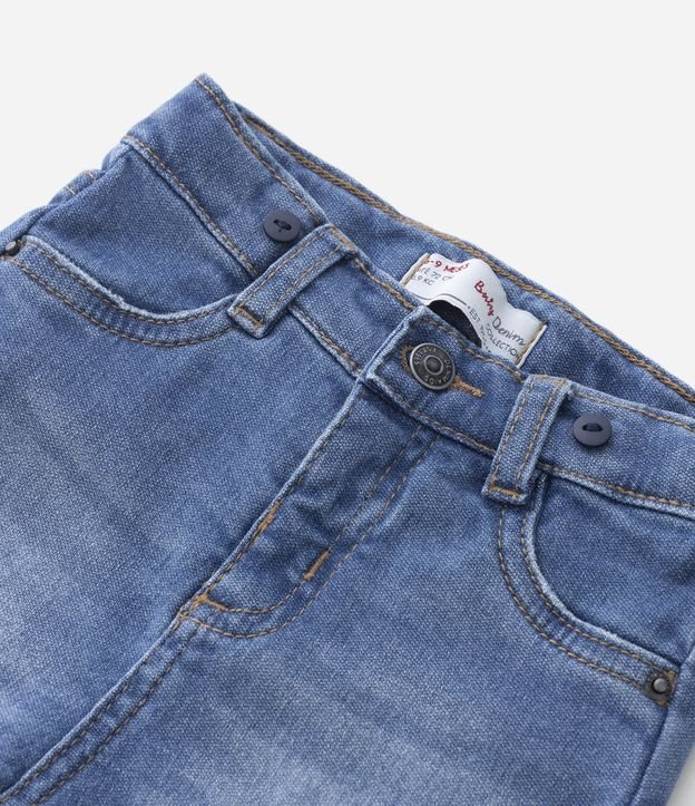 Calça Infantil Jeans com Suspensório - Tam 0 a 18 meses Azul 5