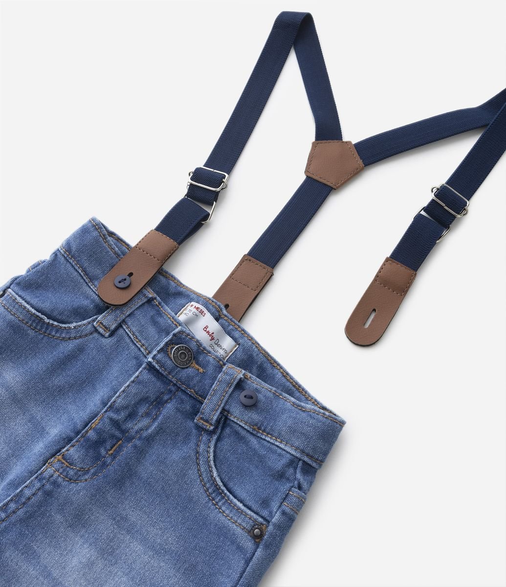 Saia jeans com suspensório hot sale infantil