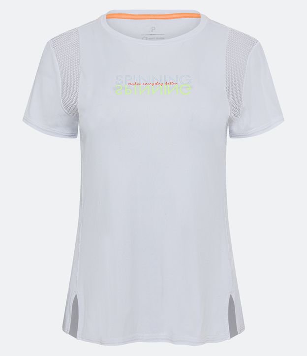Camiseta Esportiva em Poliamida com Detalhe Texturizado na Cava Branco 5