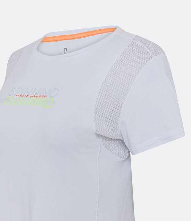 Camiseta Esportiva em Poliamida com Detalhe Texturizado na Cava Branco 6
