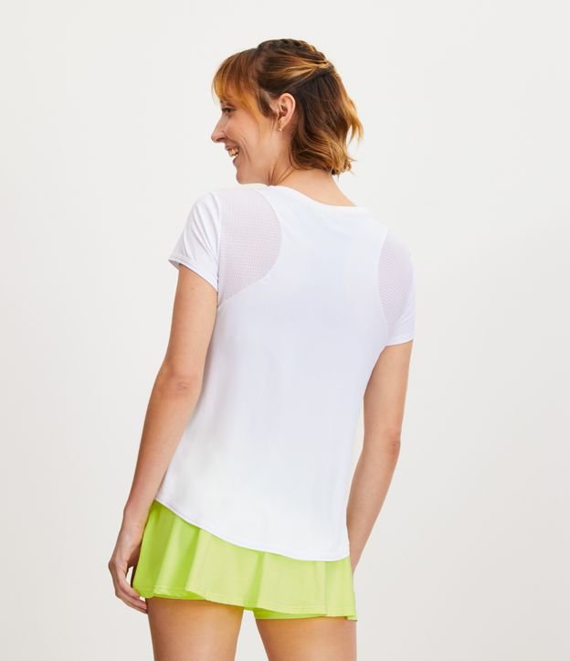 Camiseta Esportiva em Poliamida com Detalhe Texturizado na Cava Branco 3