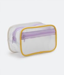 Necessaire Tijolo Transparente com Detalhes