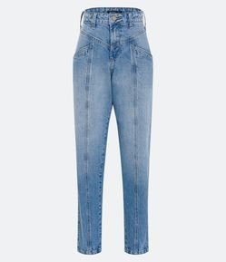 Calça Mom Jeans com Recortes