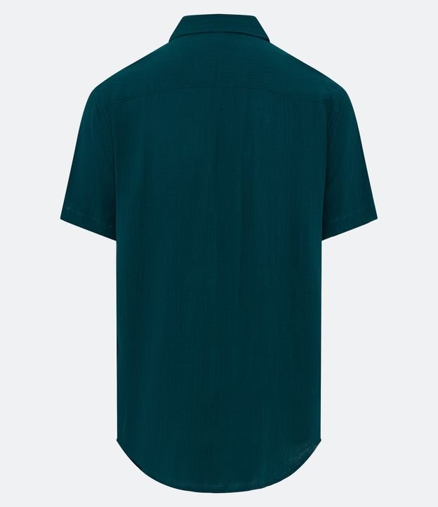 Camisa en Viscosa con Textura y Manga Corta Verde 9