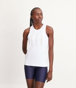 Regata Esportiva em Poliamida com Textura e Estampa Lettering Run