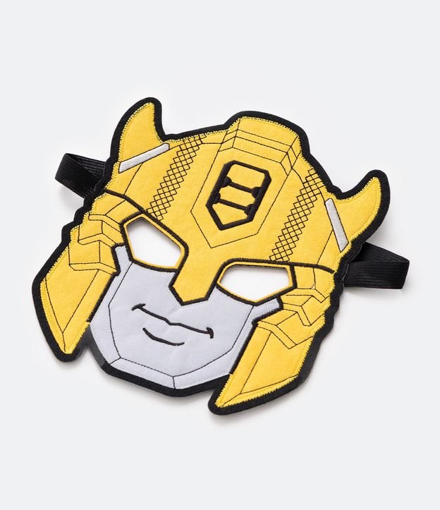 Remera Infantil con Estampado Bumbleebe Transformers con Máscara - Talle 3 a 10 años Amarillo 4