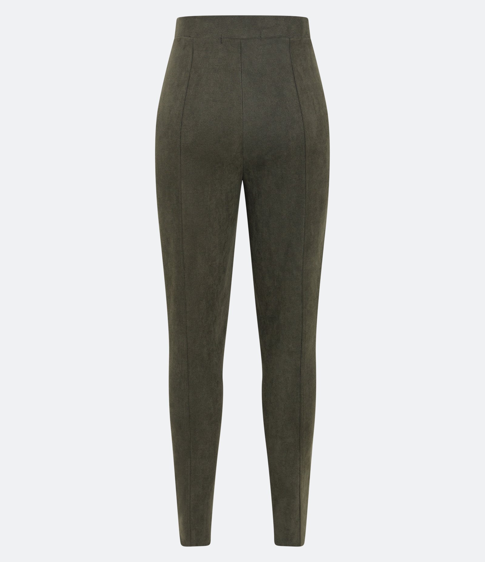 Calça Legging em Material Sintético com Frisos Verde Militar 7