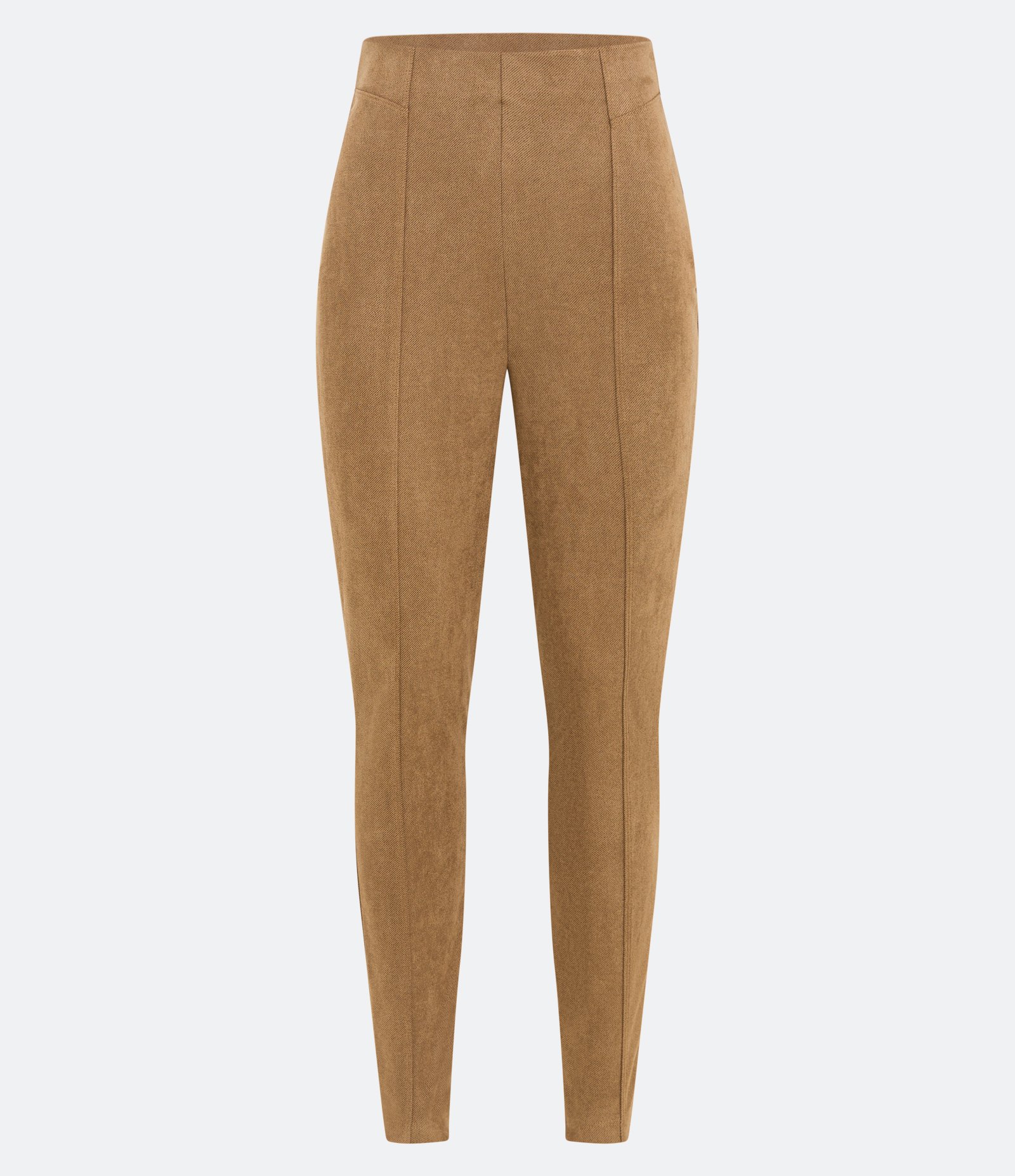 Calça Legging em Material Sintético com Frisos Bege 5