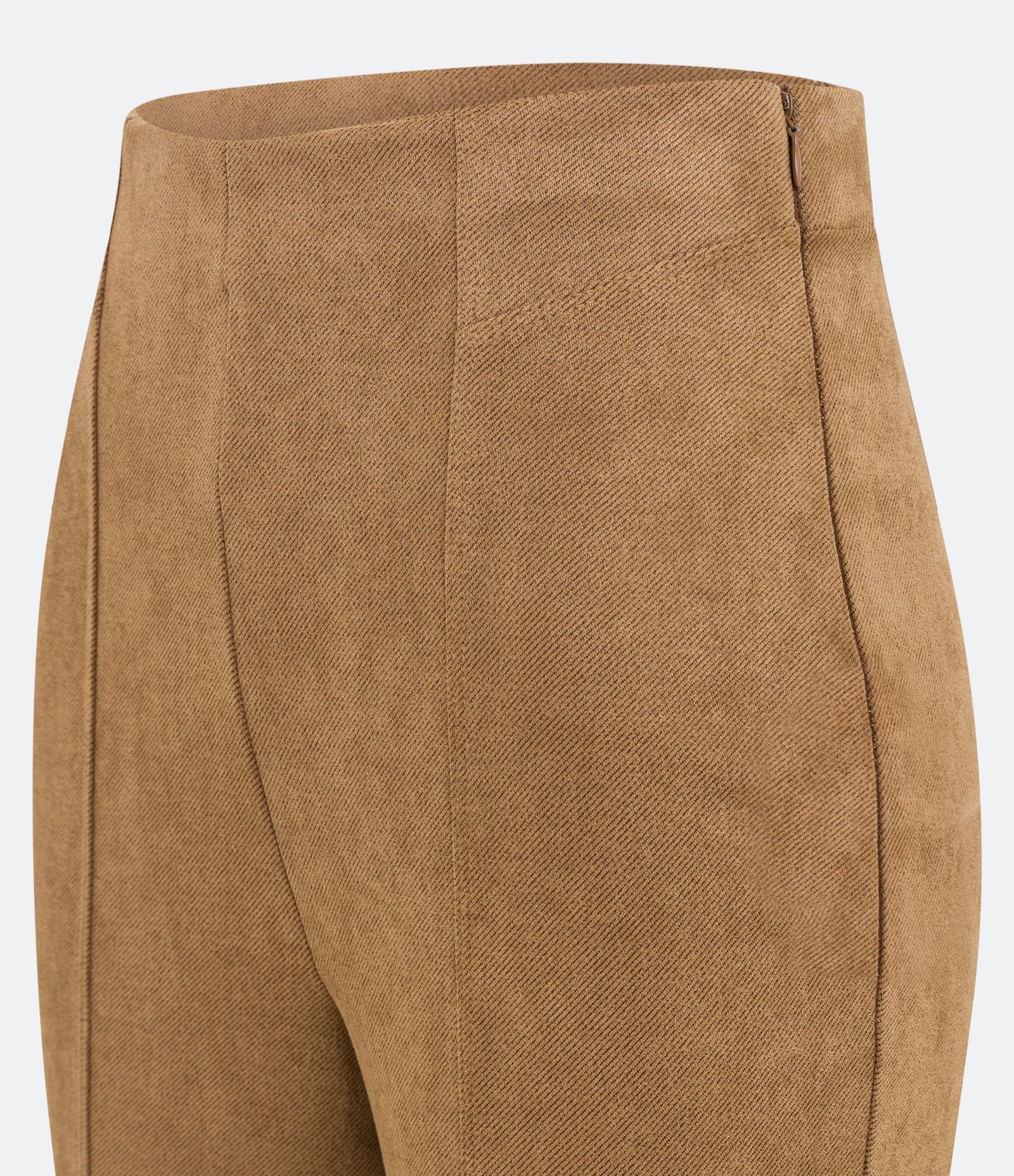 Calça Legging em Material Sintético com Frisos Bege 6