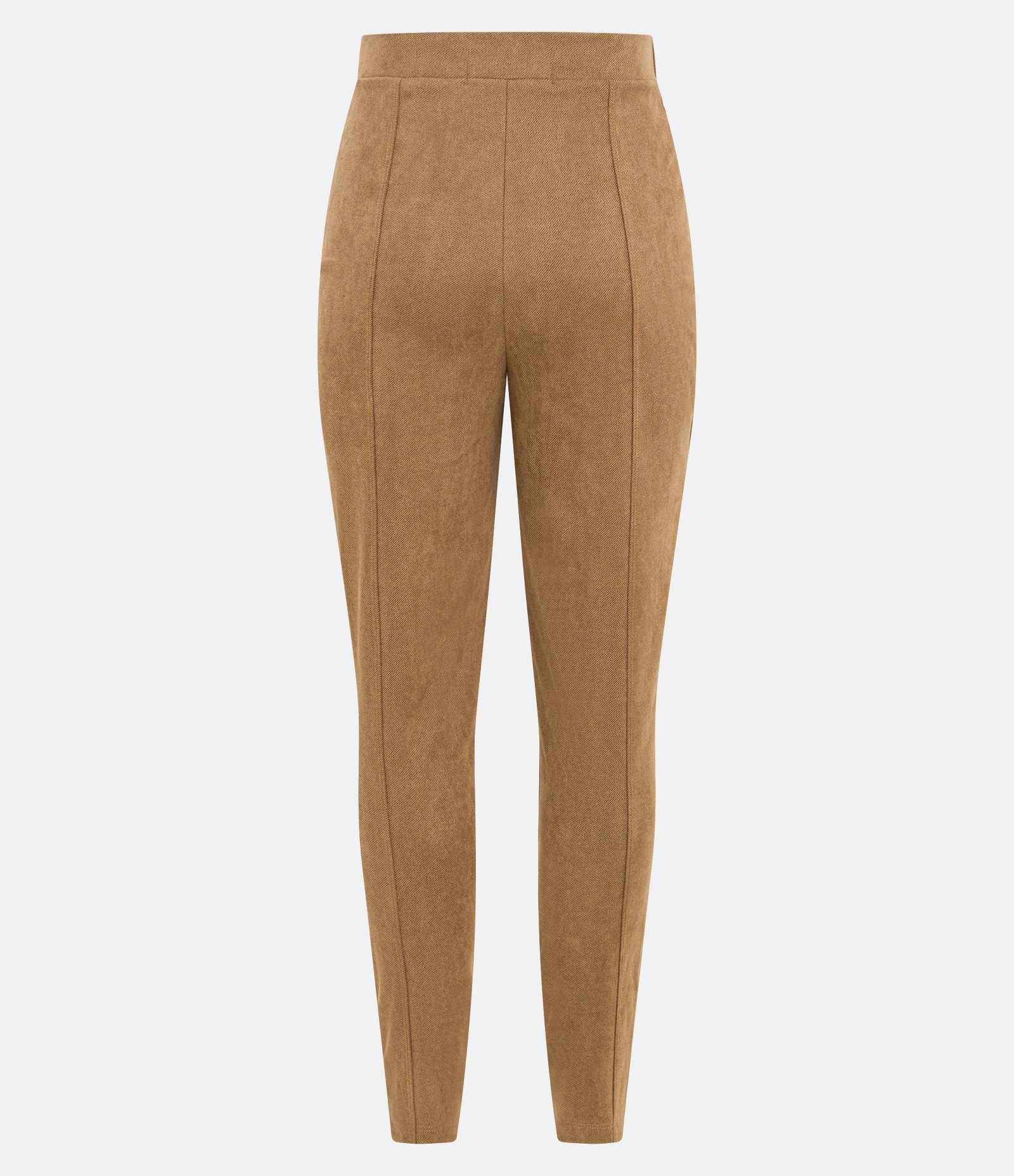 Calça Legging em Material Sintético com Frisos Bege 7