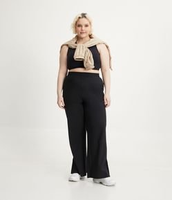 Calça Esportiva Reta Fluida em Poliamida Curve & Plus Size